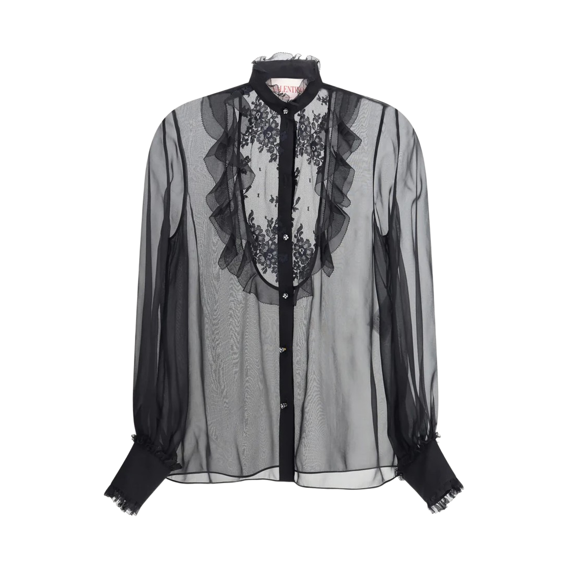 AB7J02UP0NO (W) Valentino Chiffon Shirt Black