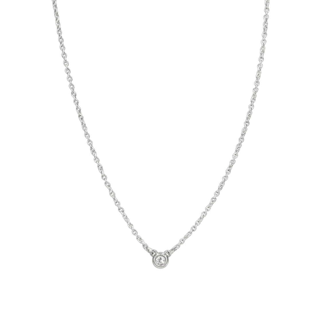 티파니 925 실버 1P 다이아 바이 더 야드 목걸이 C-B41957(Tiffany & Co. 925 Silver Diamond by the Yard Necklace C-B41957)