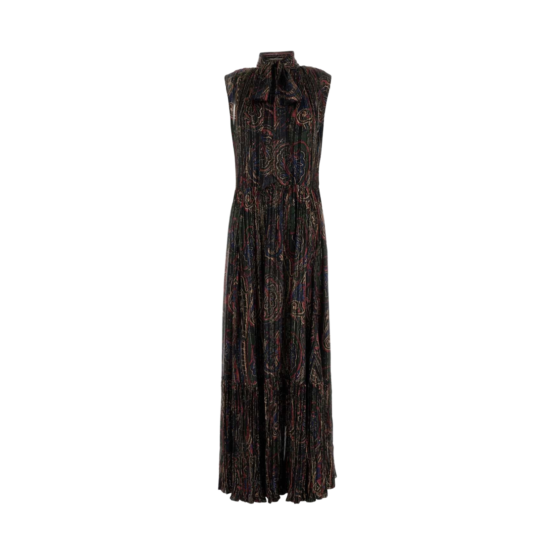 (W) 생로랑 프린티드 실크 블렌드 롱 드레스 멀티컬러((W) Saint Laurent Printed Silk Blend Long Dress Multicolor) - 1