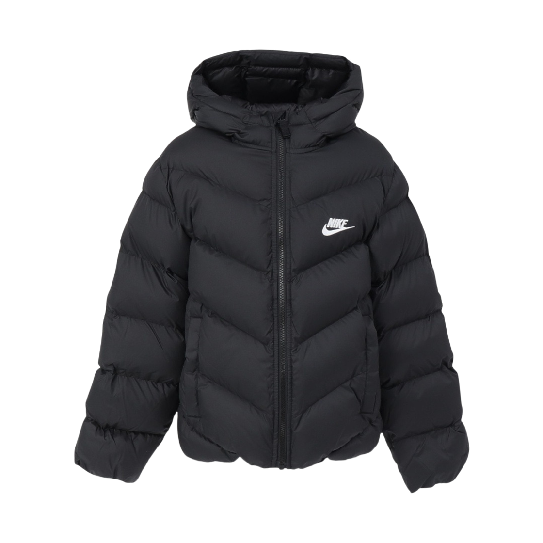HQ4976-010 (Kids) Nike NSW All Day Play Therma-Fit Loose-Fit Puffer Jacket Black White (HQ4976-010)