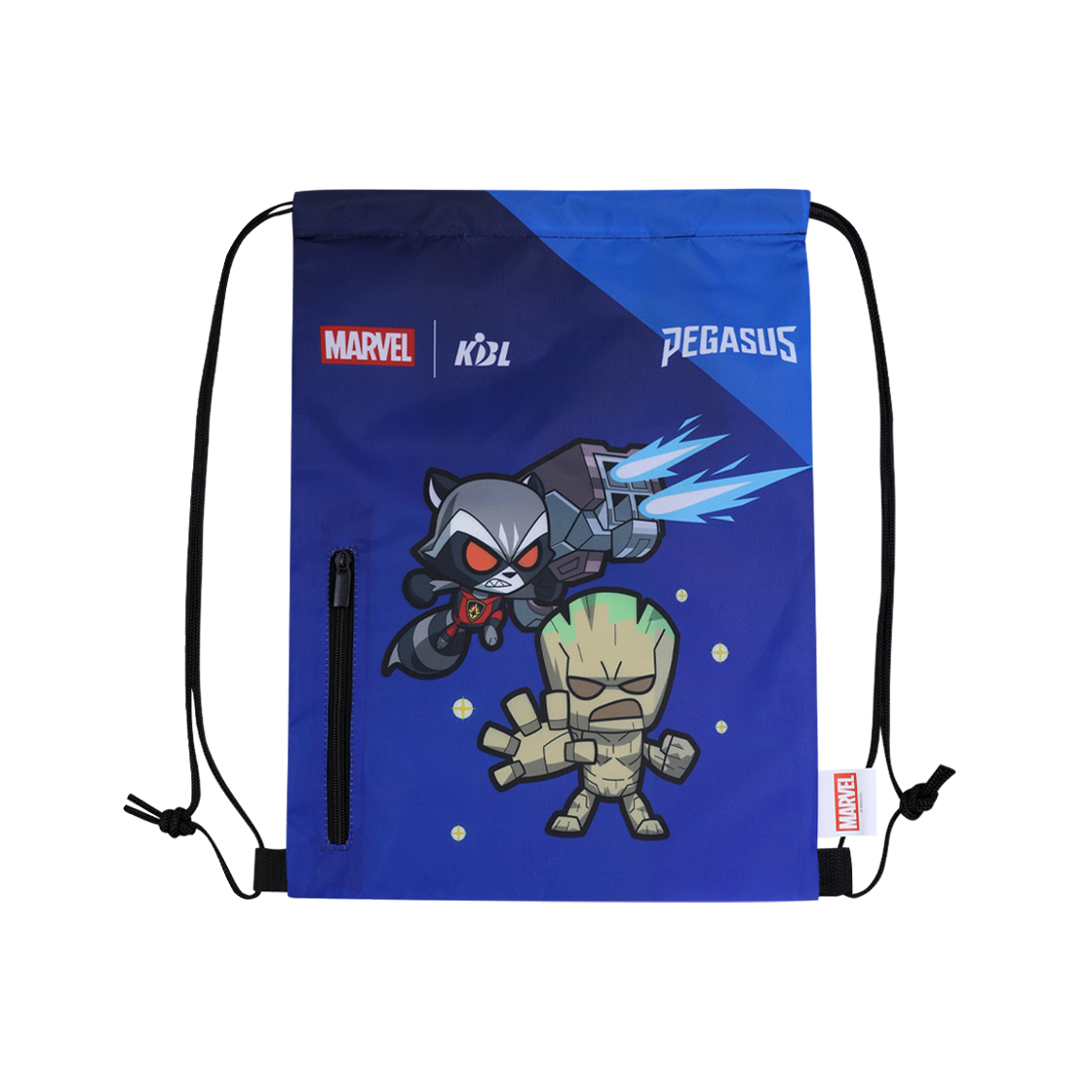 케이비엘 X 마블 컬렉션 대구 한국가스공사 그루트&로켓 짐색(KBL X MARVELCollection Daegu KOGAS Pegasus Groot & Rocket Gym Sack)