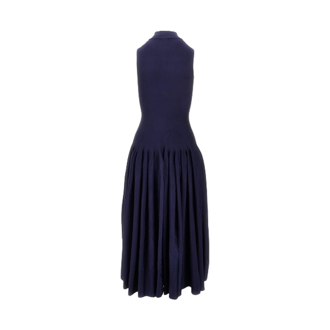 (W) 알라이아 니트 미디 드레스 블루((W) Alaia Knitted Midi Dress Blue)