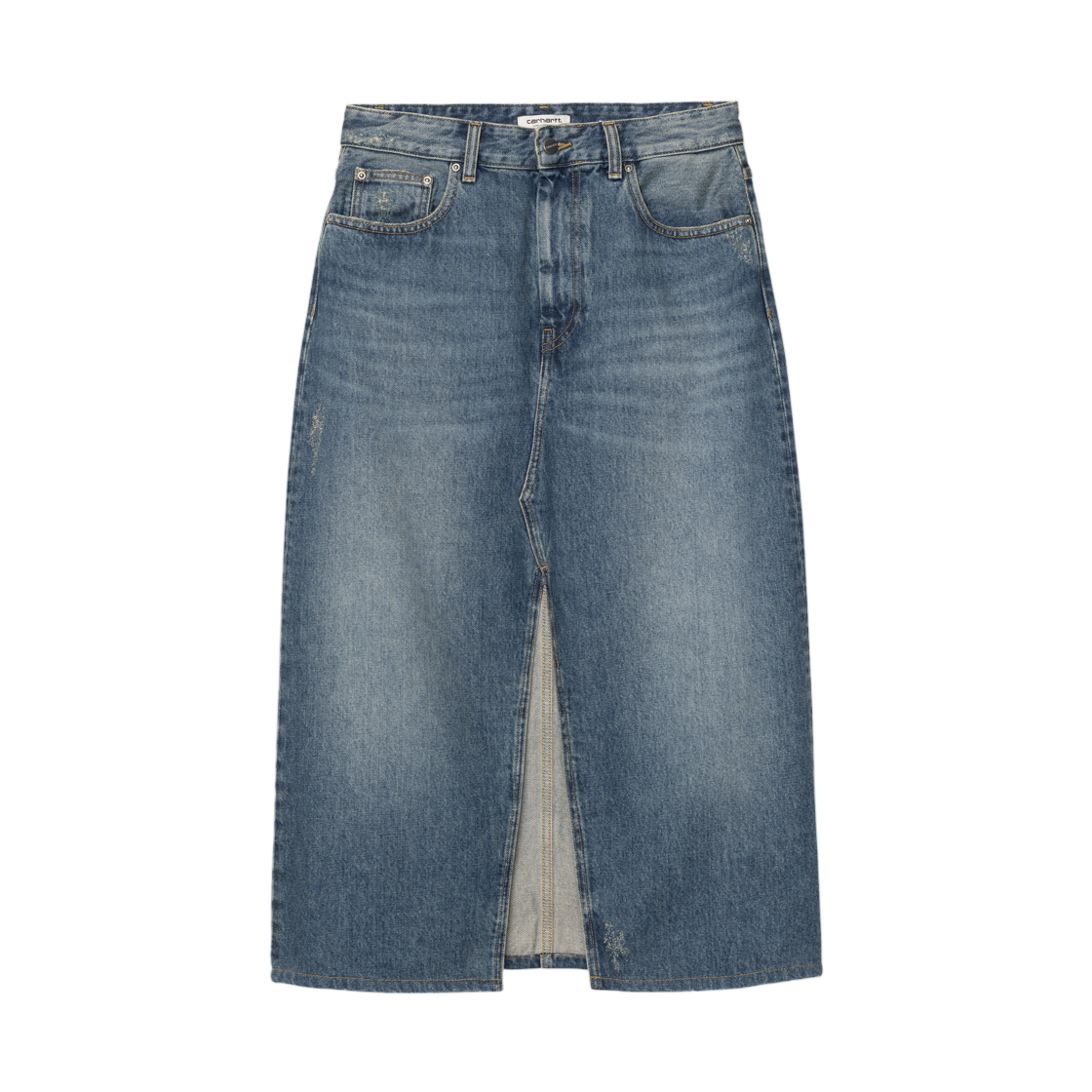 I036330-01-B7 (W) Carhartt WIP Brandon Skirt Blue Grind Washed