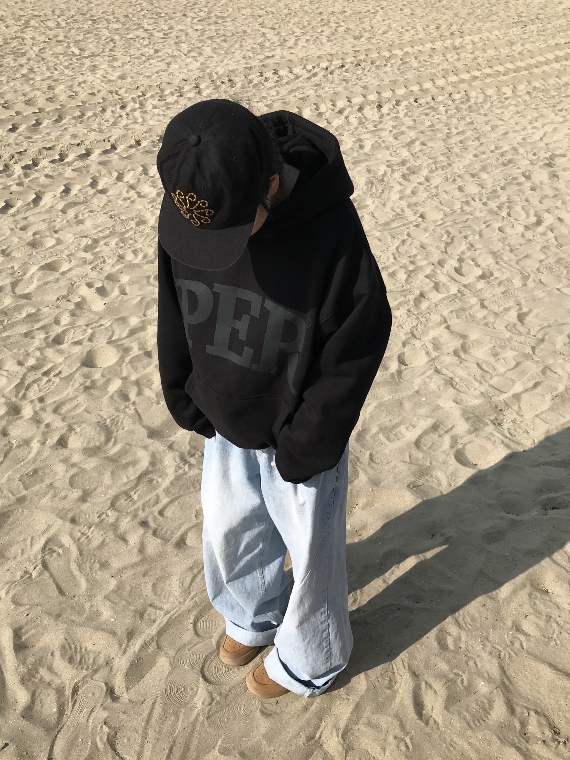 Permanent Archive Comfortable Per Hoodie Black, Nike Air Force 1 '07 WB Flax 착용 스타일 - 2