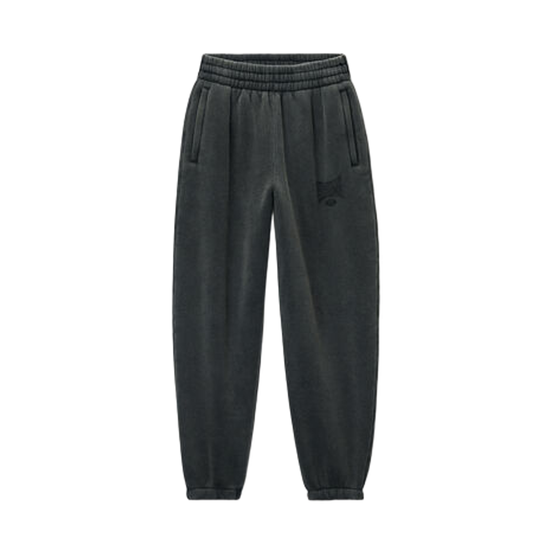 (W) 알렉산더 왕 로고 코튼 테리 스웨트팬츠 페이디드 블랙((W) Alexander Wang Logo Cotton Terry Sweatpants Faded Balck)