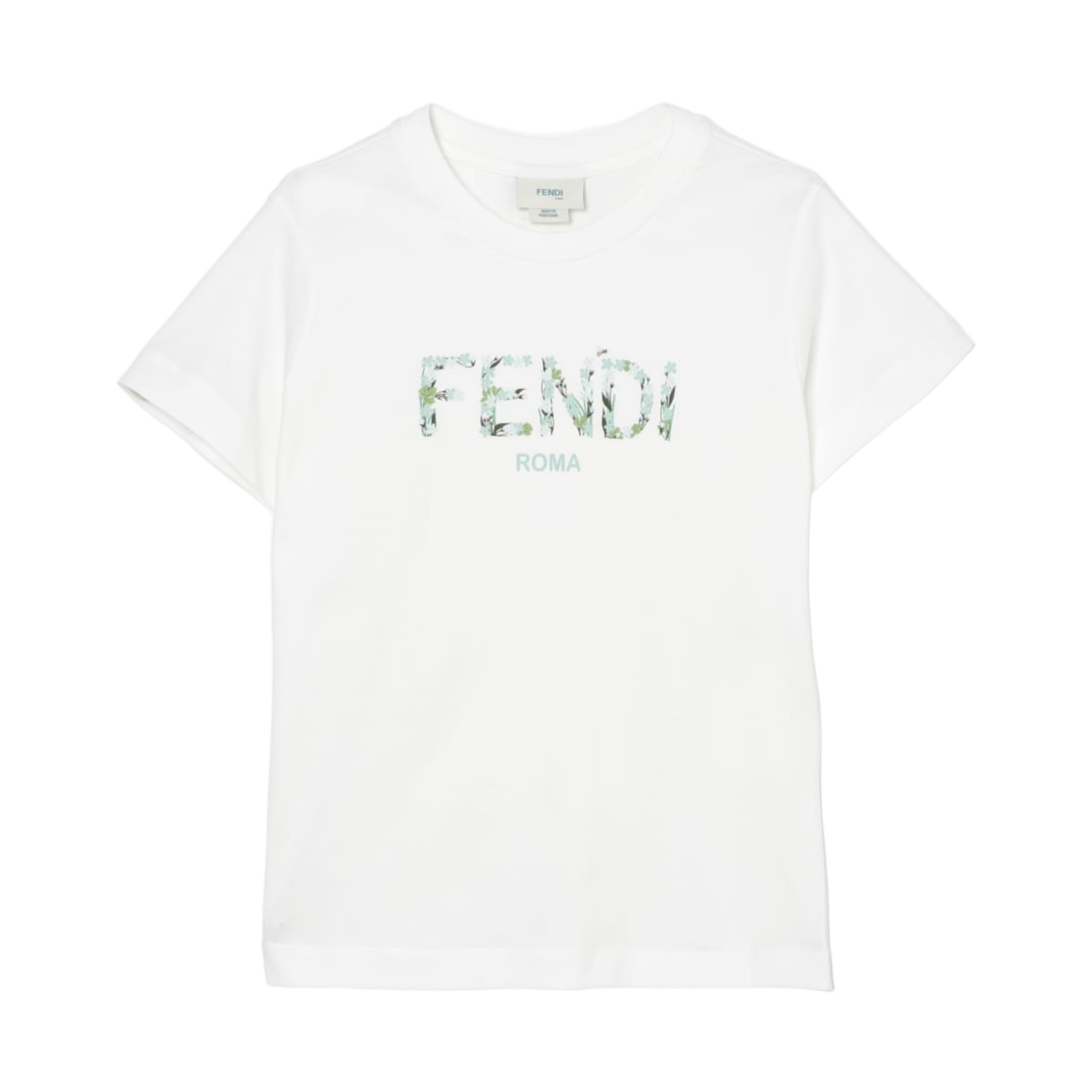(키즈) 펜디 코튼 티셔츠 화이트((Kids) Fendi Cotton T-Shirt White)