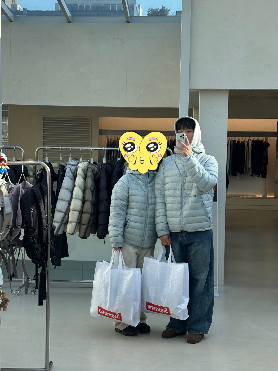 Salomon UNI Cross Insulation Jacket Light Grey 착용 스타일