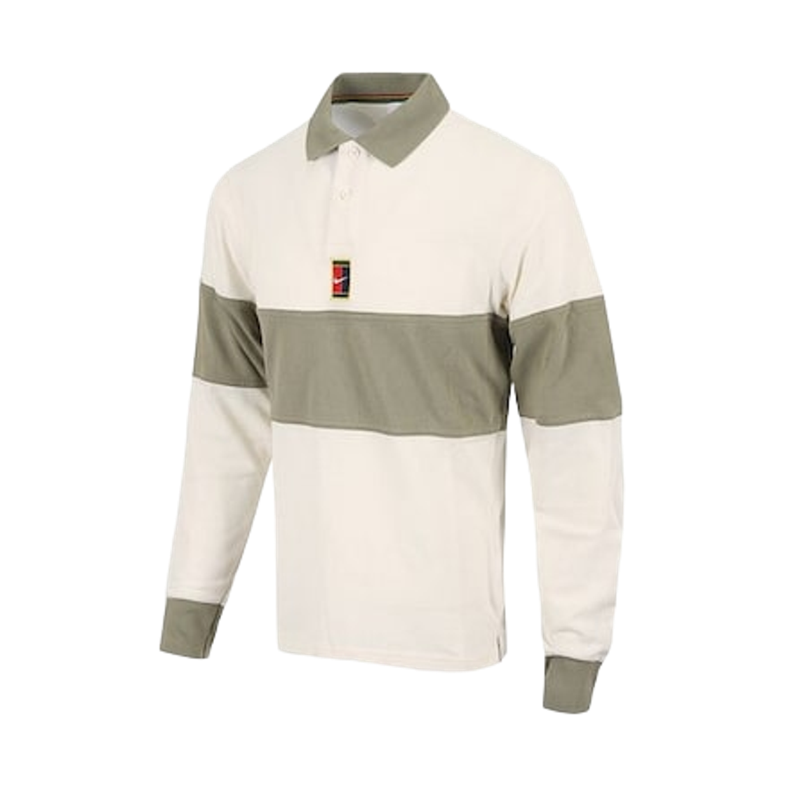 나이키 코트 헤리티지 테니스 롱슬리브 폴로 페일 아이보리 뉴트럴 올리브 - 아시아(Nike Court Heritage Tennis Long Sleeve Polo Pale Ivory Neutral Olive - Asia) - 1