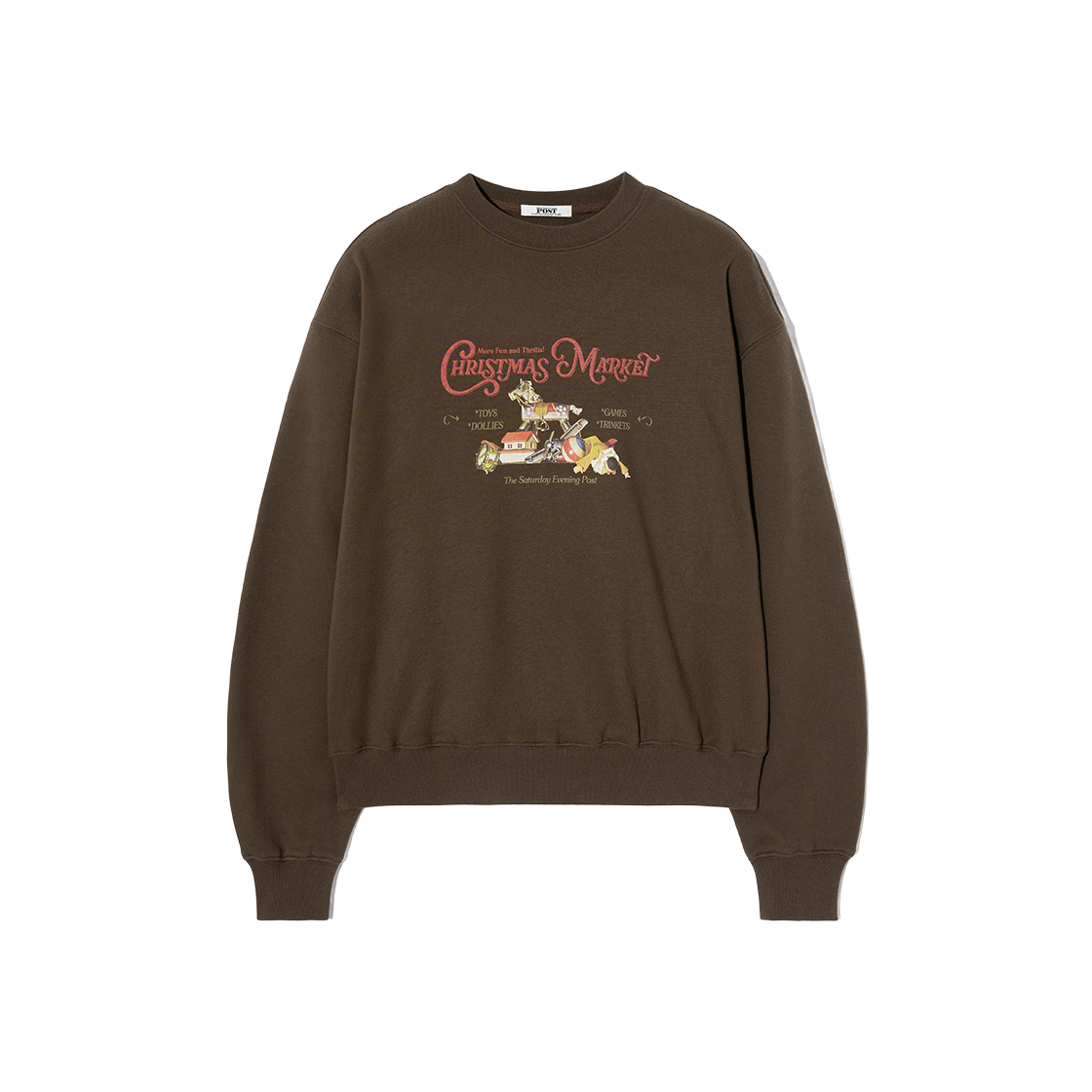 SFW1CR217ABU The Saturday Evening Post Christmas Market Graphic Sweat shirt_Burgundy