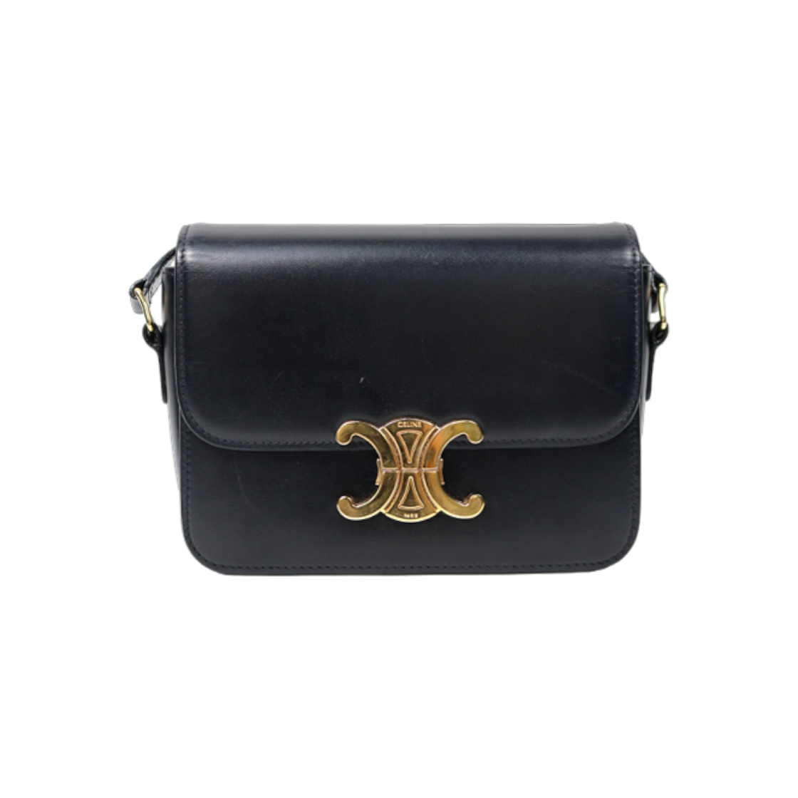 ITHIL4F9I28I Celine Black Tin Triope Shoulder Bag D-A42608