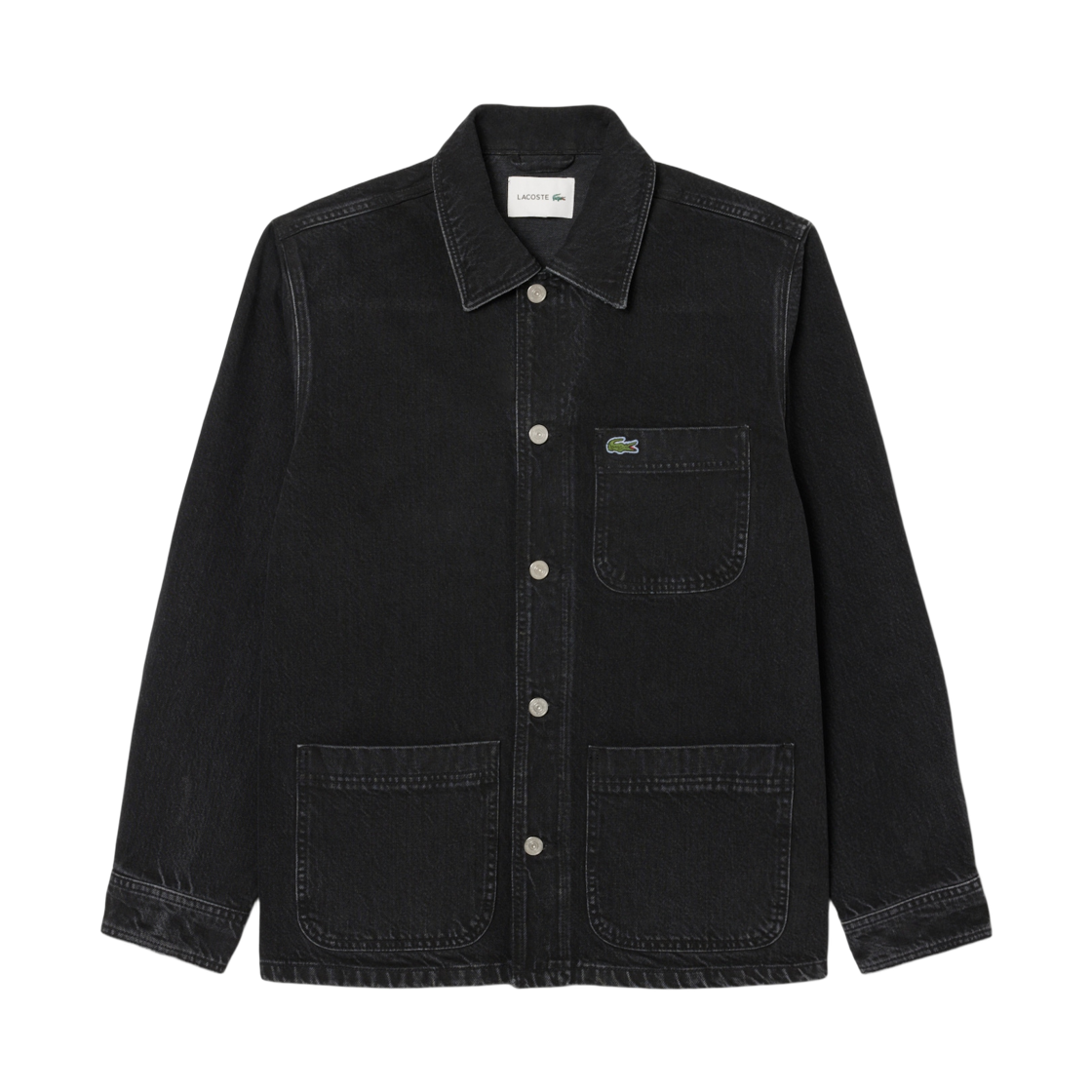 라코스테 헤비 코튼 데님 오버셔츠 그레이(Lacoste Heavy Cotton Denim Overshirt Grey)
