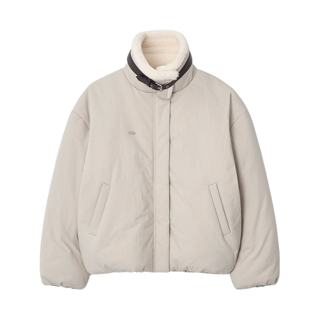 - (W) Aviemuah Buckle Detail Padded Jacket Light Beige