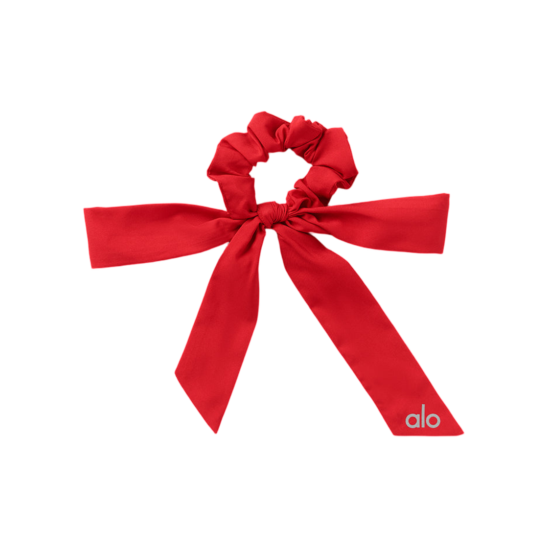 (W) 알로 요가 러브 노트 타이 스크런치 브라이트 레드((W) Alo Yoga Love Knots Tie Scrunchie Bright Red)