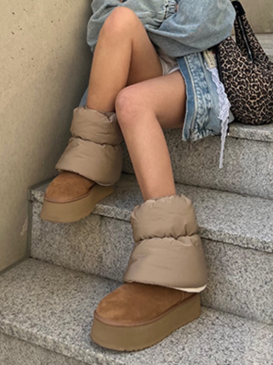 (W) UGG Classic Mini Dipper Puffer Amphora Chestnut, (W) UGG Plushwarmer Amphora 착용 스타일