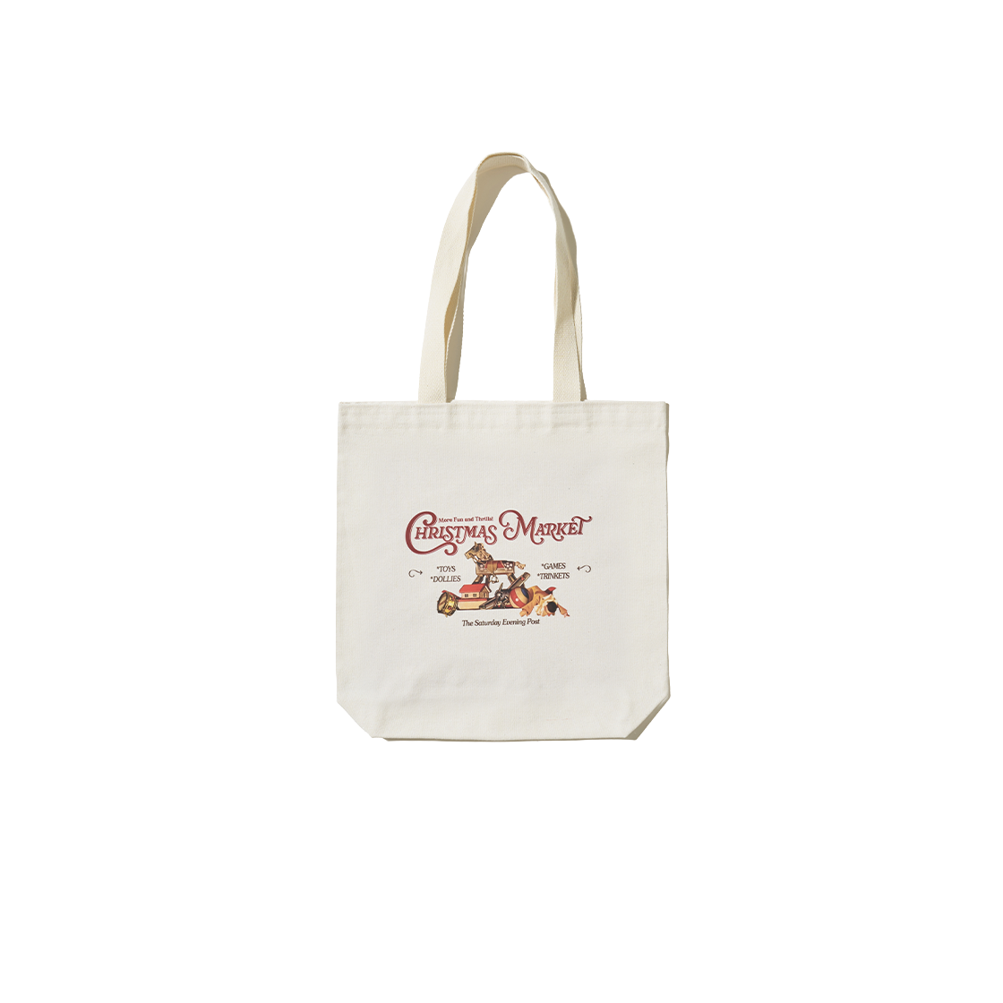 SFX2BG729AIV The Saturday Evening Post Christmas Market Graphic Eco Bag