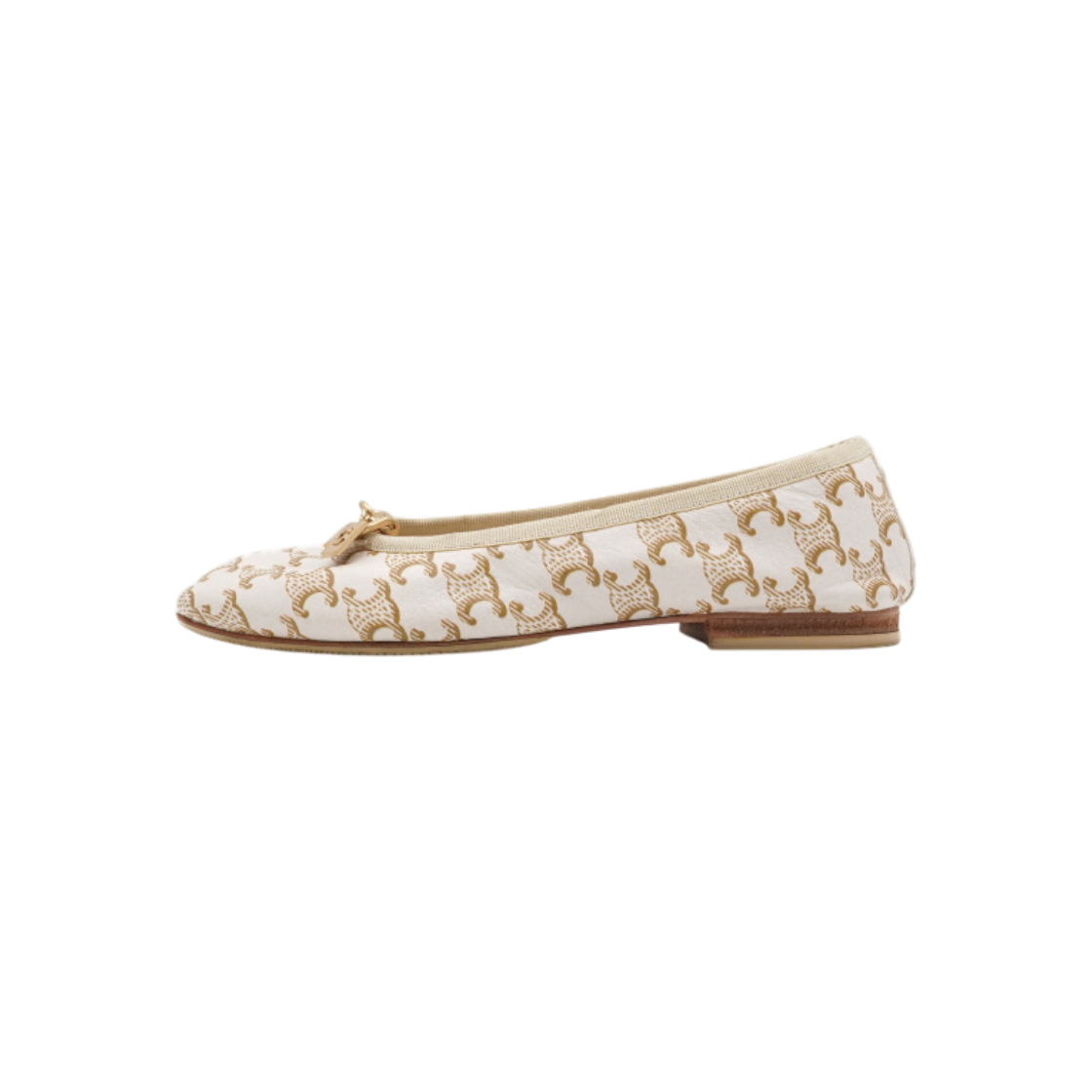ITHWFVHHC6LE Celine White Triomphe Ballerina Flats