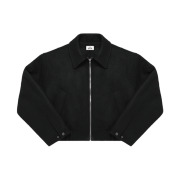 MJD Wool Cropped Jacket Melange Black