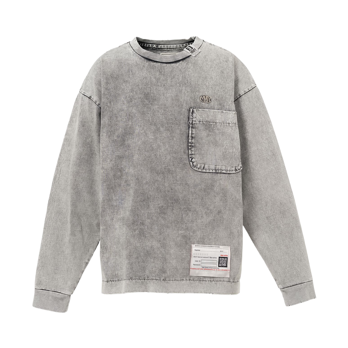 메종 미하라 야스히로 아마추어 순 라이크 롱슬리브 티셔츠 그레이(Maison Mihara Yasuhiro Amateur Sewn Like Long Sleeve T-Shirt Gray) - 1