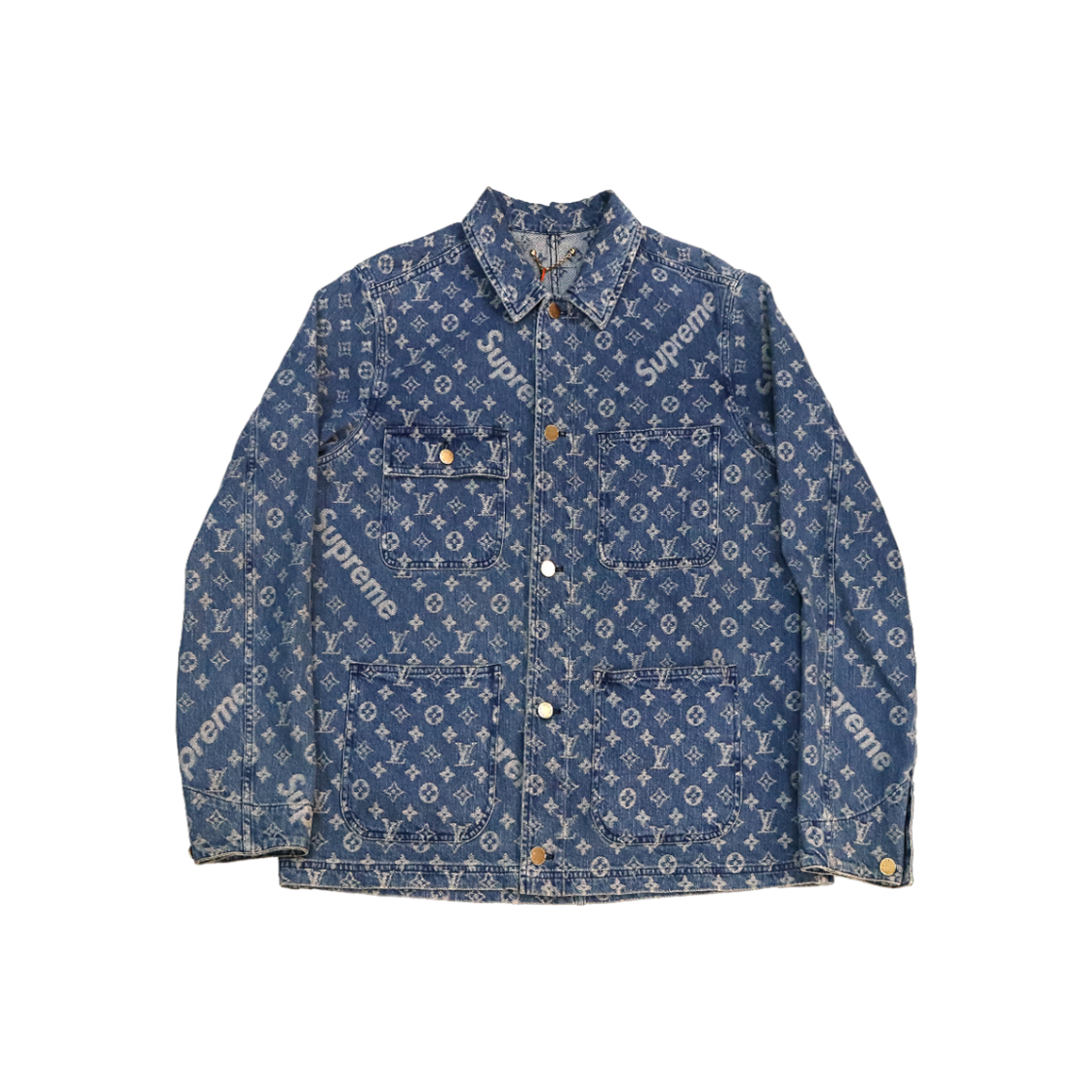 ITJQGFCI6J2I Louis Vuitton x Supreme Jacquard Denim Trucker Jacket A-C42859