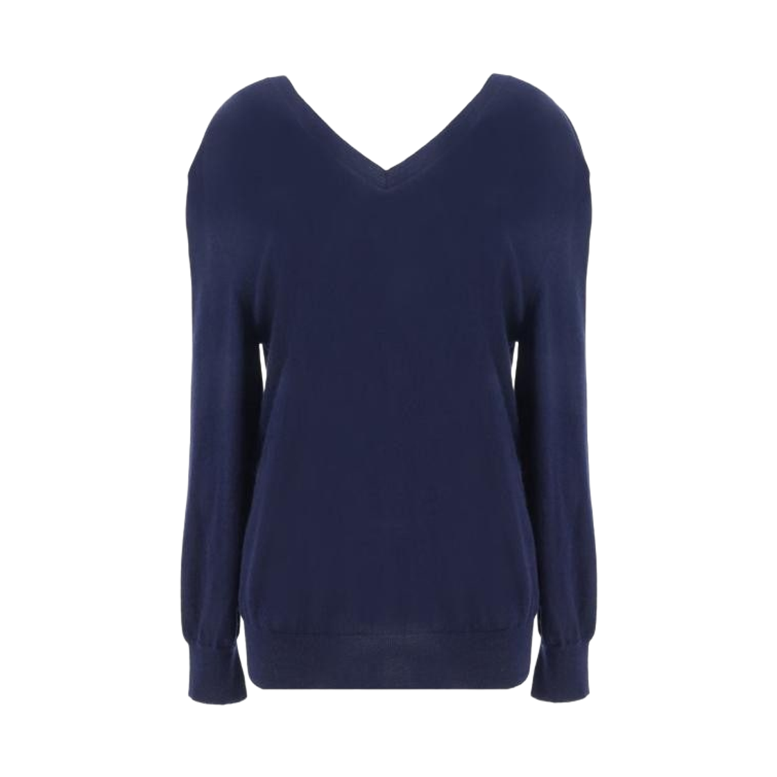 (W) 프라다 캐시미어 브이넥 풀오버 네이비((W) Prada Cashmere V-Neck Pullover Navy) - 1
