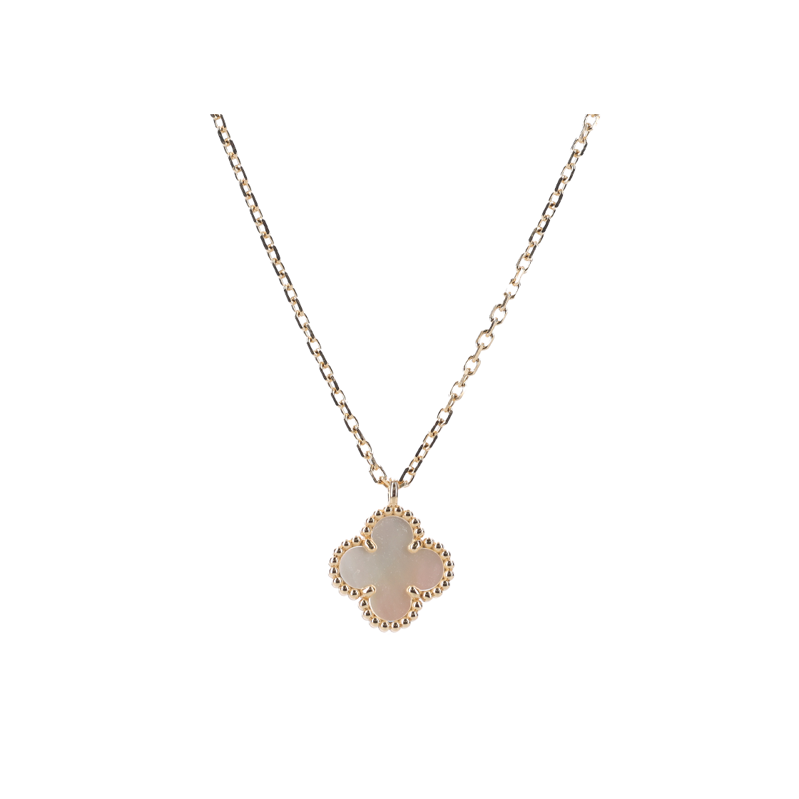 IT8OECVPMGJJ Van Cleef & Arpels Sweet Alhambra Pendant in 18K Yellow Gold with Mother of Pearl
