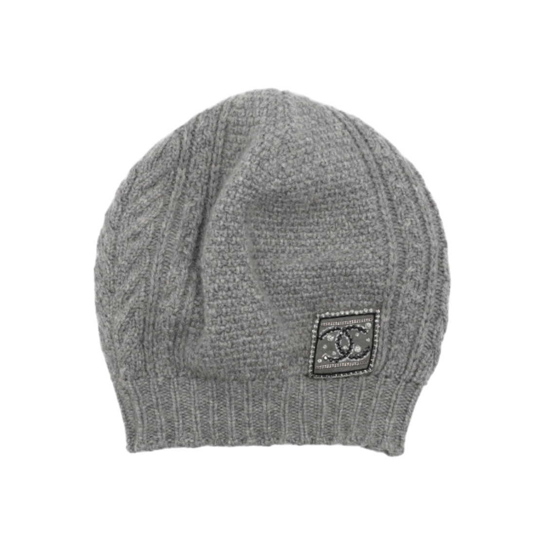샤넬 그레이 캐시미어 CC 크리스탈 여성 비니 모자aa56920(Chanel Gray Cashmere CC Crystal Beanie Hat) - 1