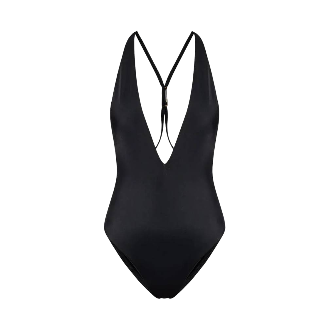 (W) 베르사체 세이프티 핀 원피스 스윔수트 블랙((W) Versace Safety Pin One-Piece Swimsuit Black) - 1
