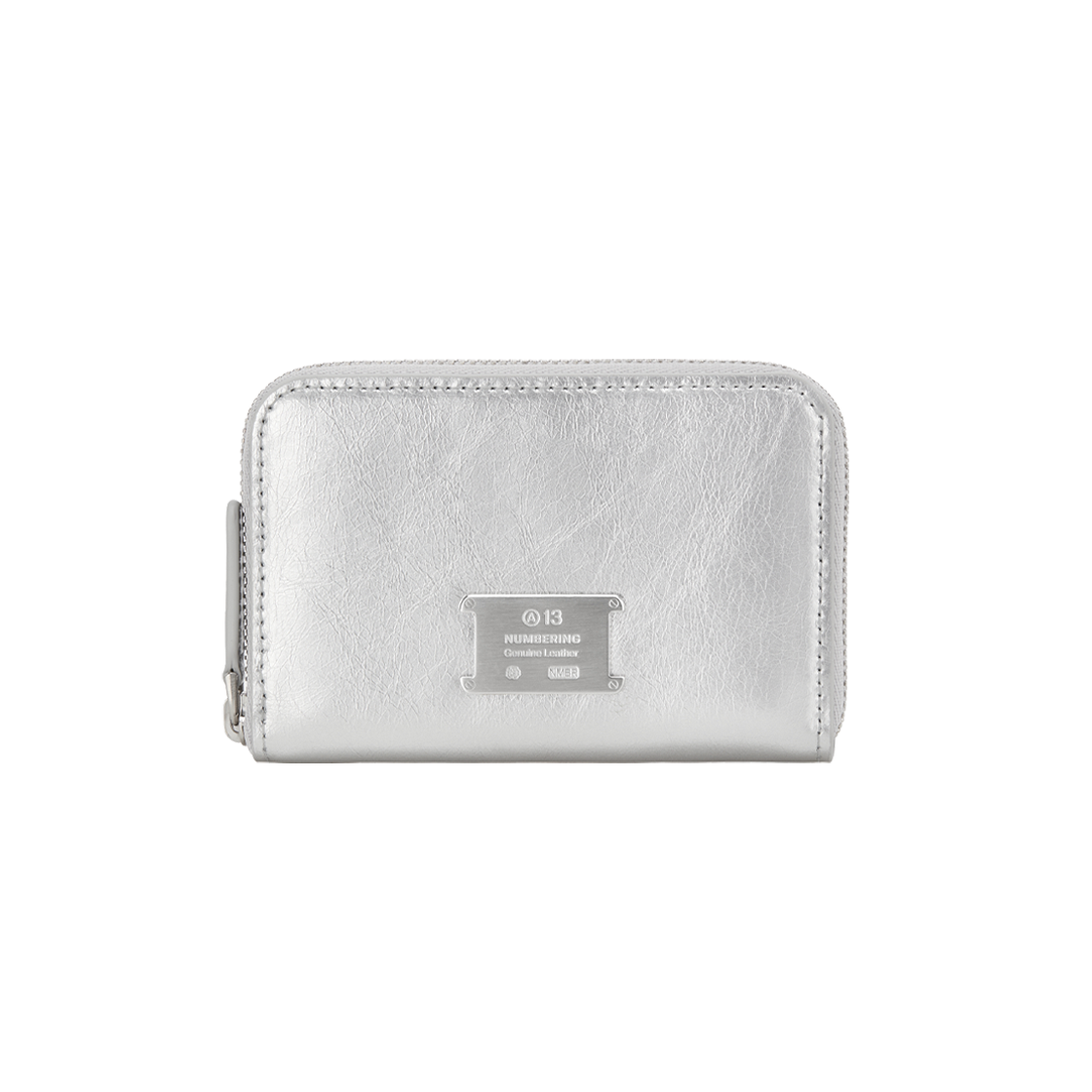 [KREAM 단독] 넘버링 #1057 지퍼 크랙 레더 카드 월렛 실버([KREAM 단독] NUMBERING #1057 Zipper Cracked Leather Card Wallet Silver)