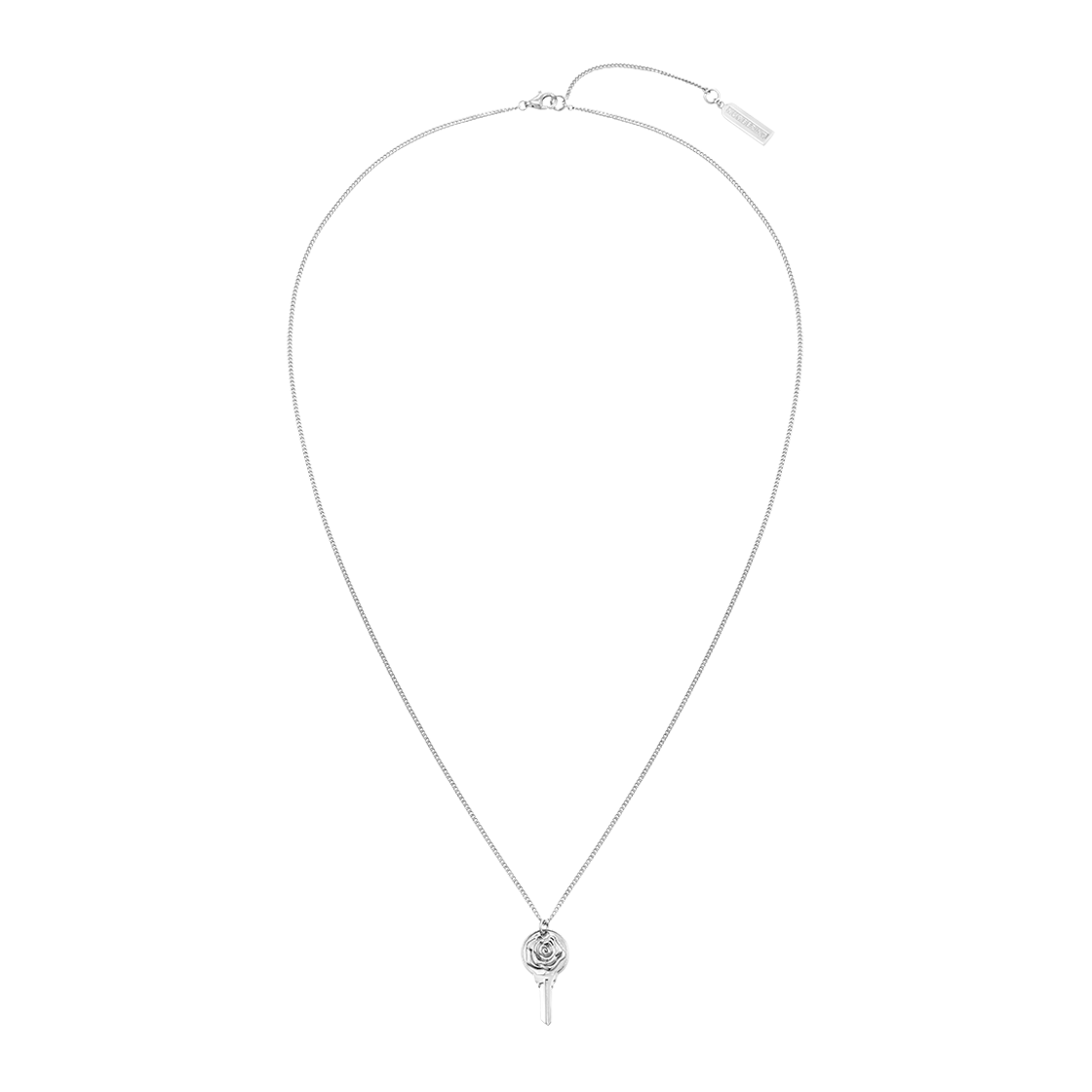 [KREAM 단독] 넘버링 #7717 로즈 키 펜던트 네크리스 실버([KREAM 단독] NUMBERING #7717 Rose Key Pendant Necklace Silver)