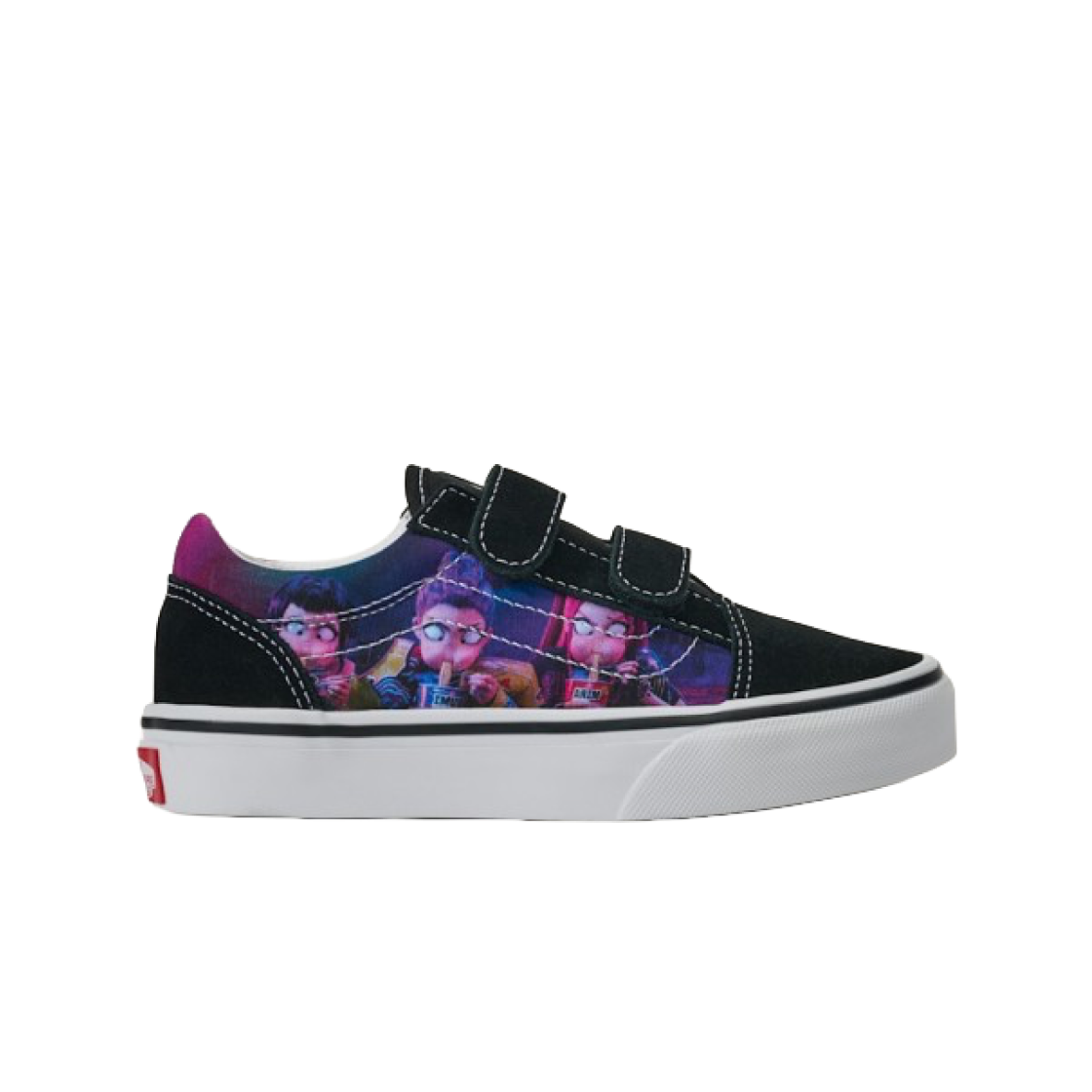 (키즈) 반스 x 케이팝 데몬 헌터스 올드스쿨 벨크로 블랙((Kids) Vans x K-Pop Demon Hunters Old Skool Velcro Black)