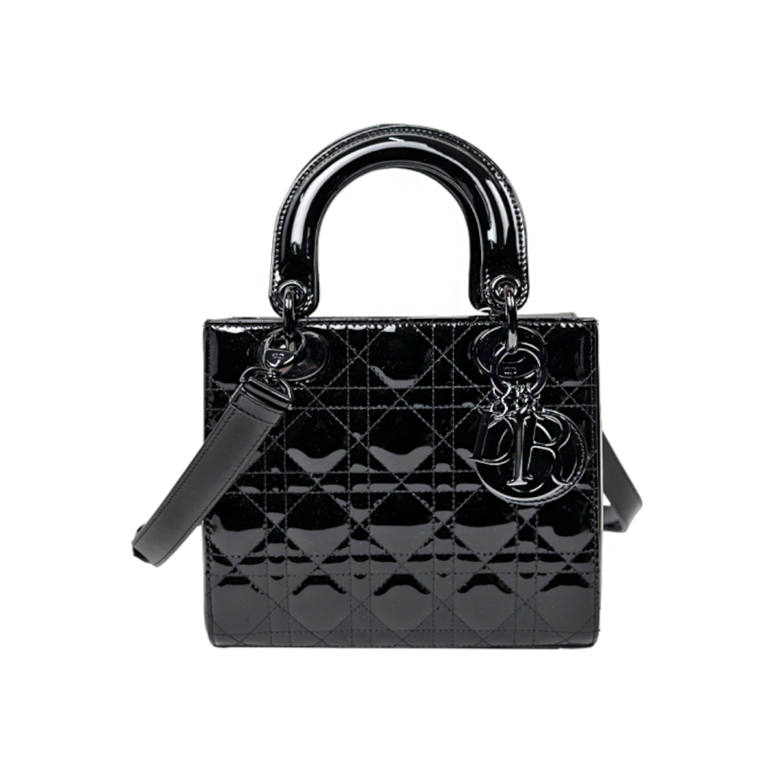 IT5OR9T3DE6U Dior Black Patent Lady Bag A-A42540
