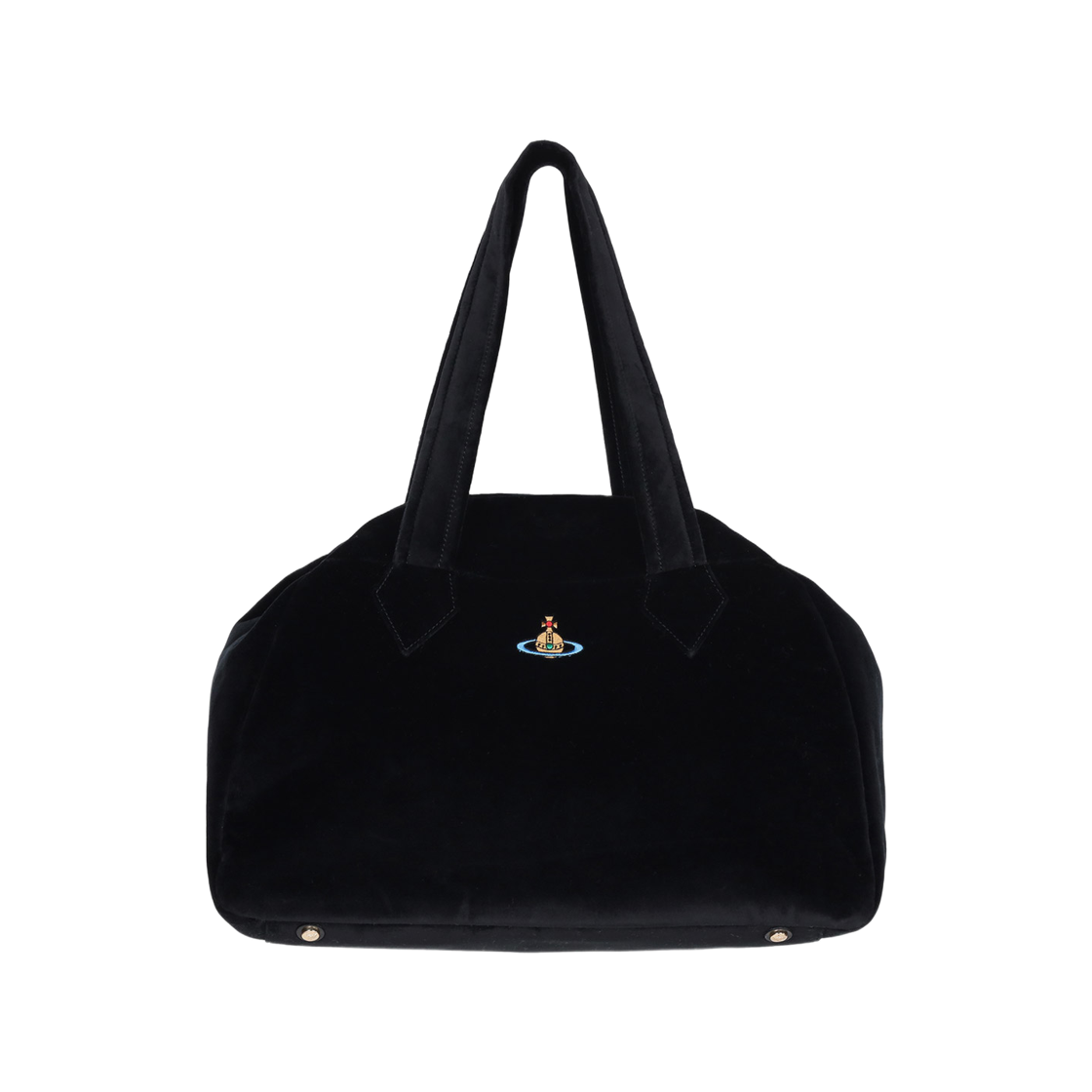 47010005W-W00ZL-N401 Vivienne Westwood Velvet Archive Large Yasmine Hand Bag Black