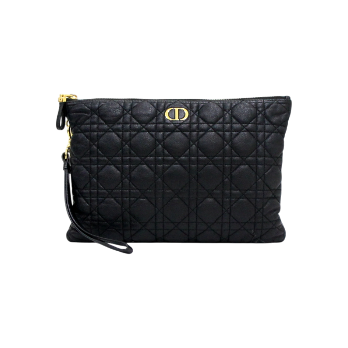 디올 S5086UWHC 블랙 까나쥬 금장 카로 데일리 라지 파우치 스트랩 클러치백aa56806(Dior S5086UWHC Black Cannage Gold Strap Large Clutch Bag)