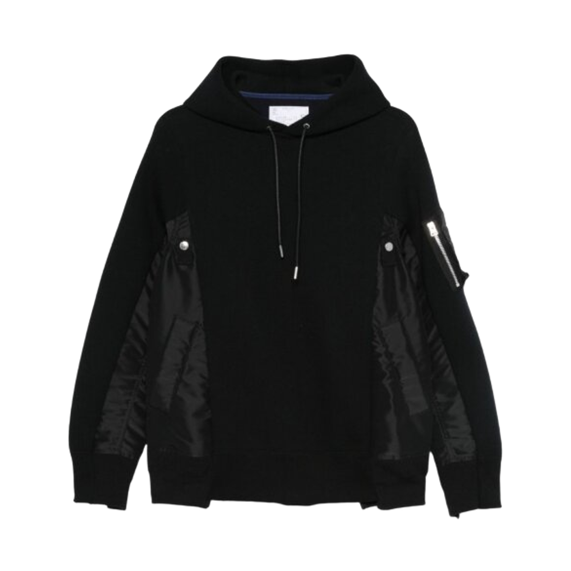 사카이 스폰지 스웨트 나일론 트윌 후드 블랙(Sacai Sponge Sweat Nylon Twill Hoodie Black)