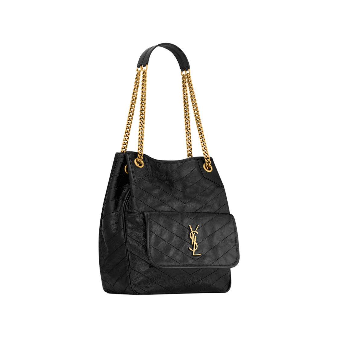 생로랑 니키 스몰 쇼핑백 빈티지 레더 블랙(Saint Laurent Niki Small Shopping in Vintage Leather Black) - 2