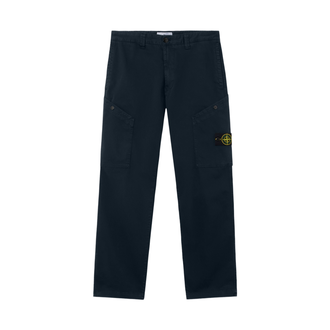 K2S1531000-30S0012-V0020 Stone Island 3100030 StreTCh Organic Cotton Satin Regular Fit Cargo Trousers with Angled Snap Pockets Navy Blue - 25FW