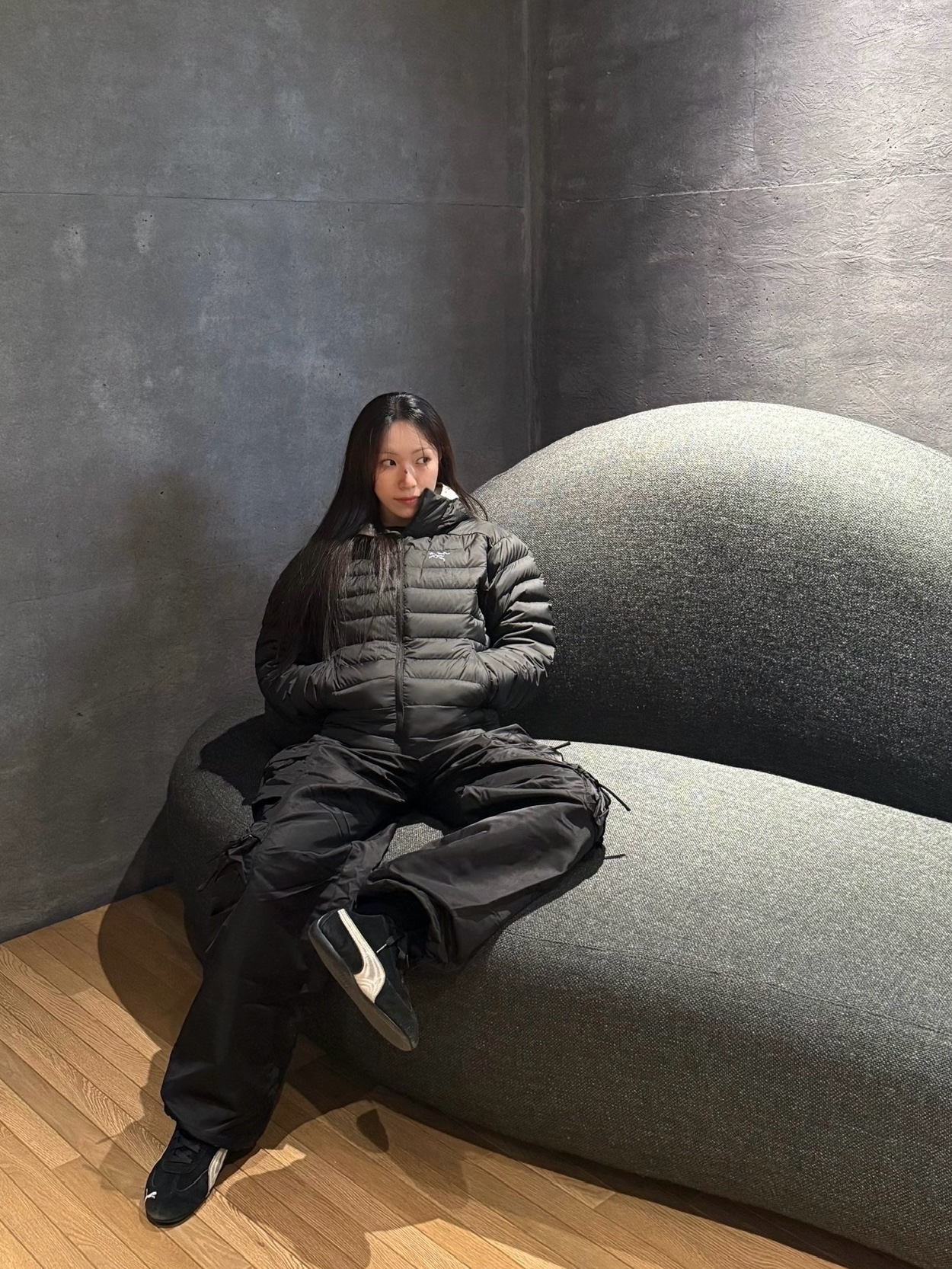 Arc'teryx Cerium Hoody Black, Puma Speedcat OG Black White 착용 스타일 - 1