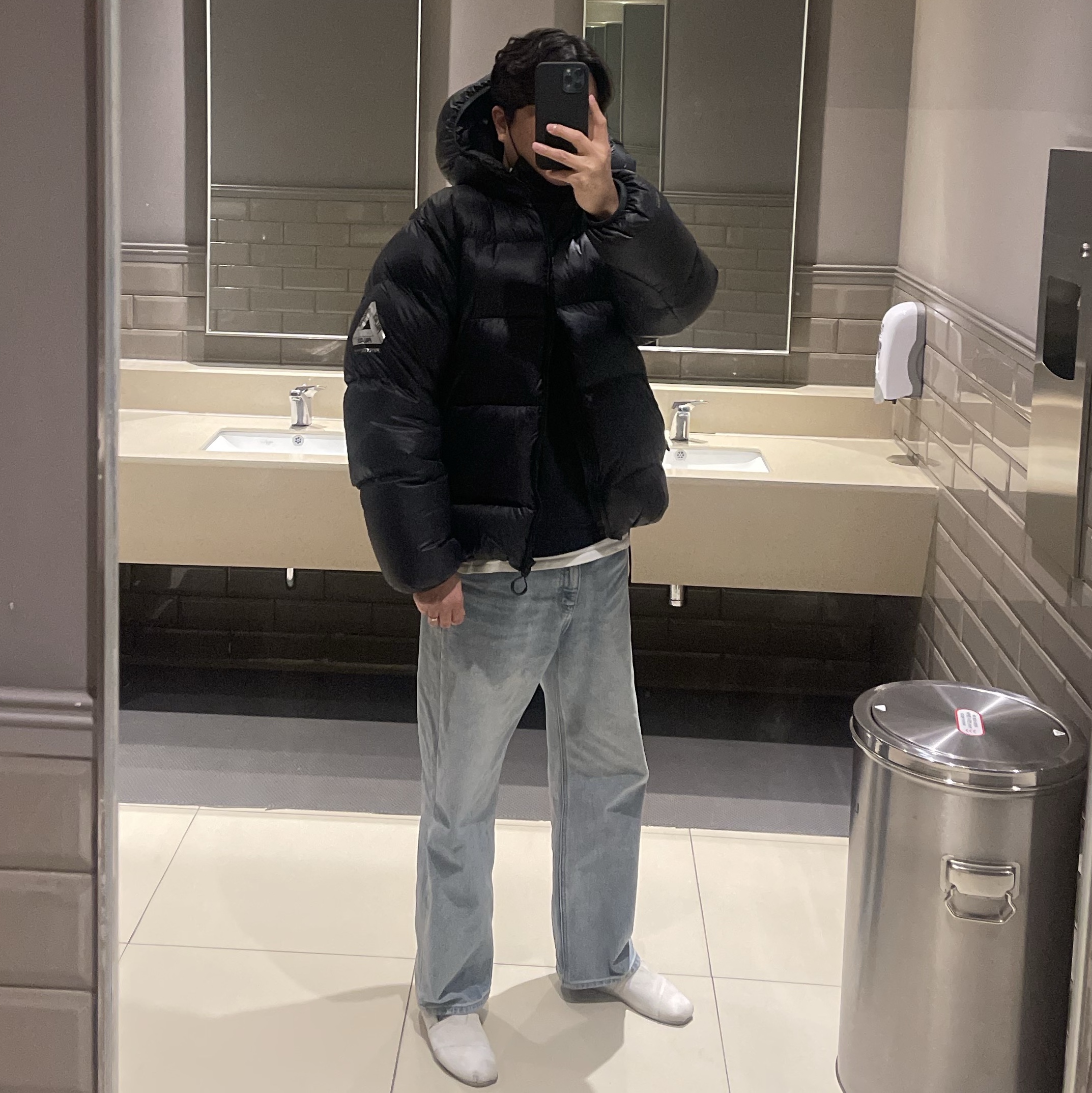 Palace Pertex Opaque Balaclava Puffa Black - 24FW 착용 스타일