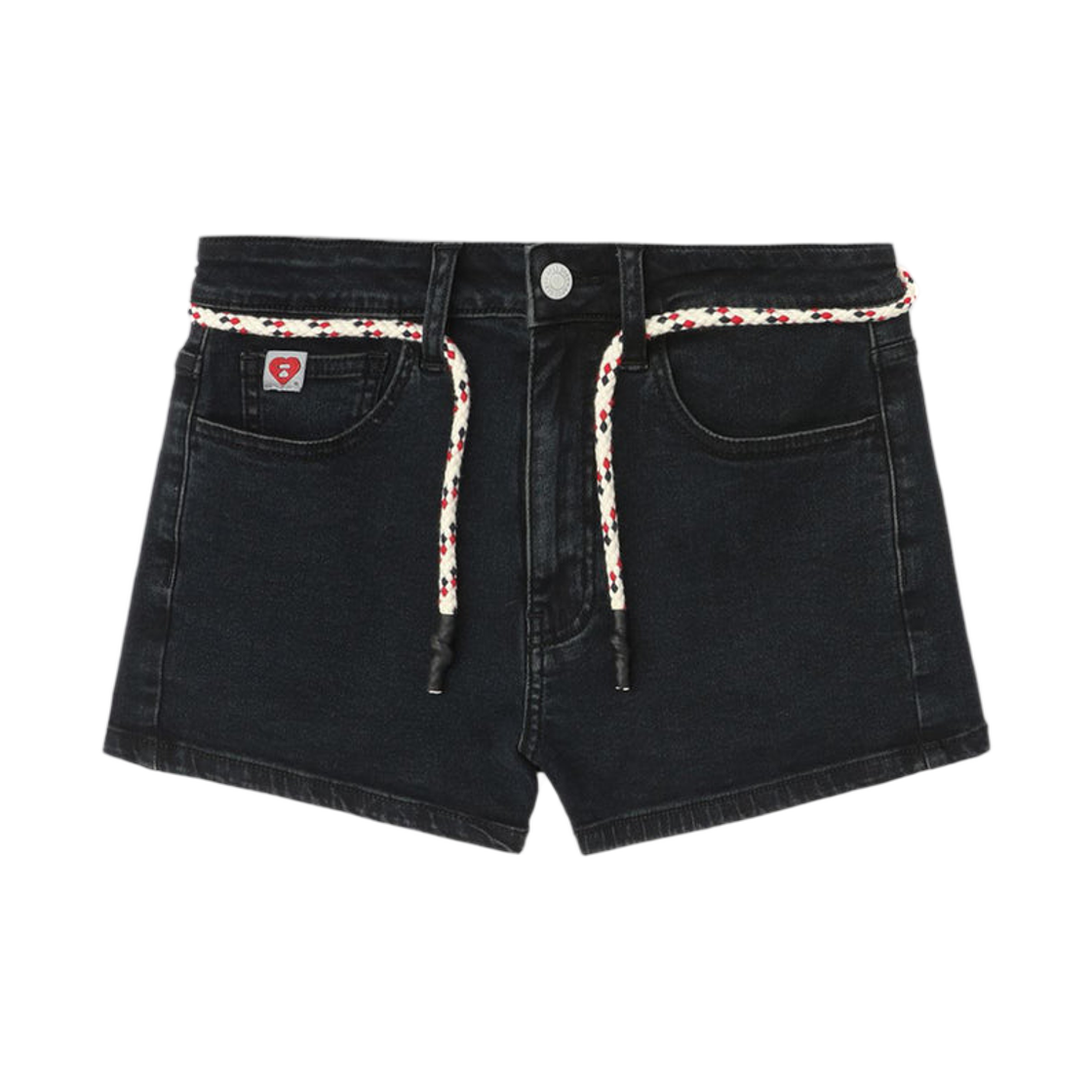 - (W) BAPE Heart Badge Skinny Denim Shorts #2 Charcoal