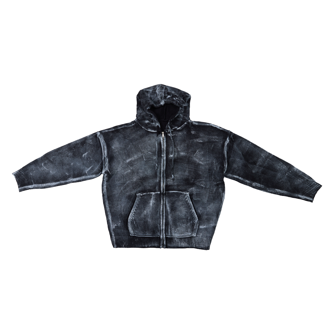 더그레이티스트 빈티지 페인팅 니트 후디집업(THE GREATEST Vintage Painting Knit Hoody Zip-up)