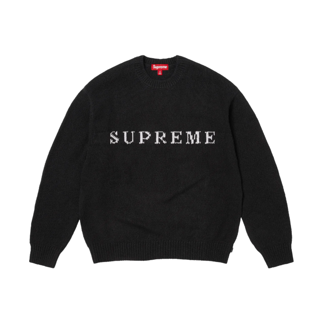 - Supreme Contrast Logo Sweater Black - 25FW