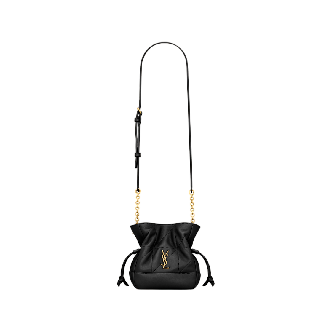 859174-AAB32-1000 Saint Laurent Jamie Mini Shoulder Pouch in Lambskin Black