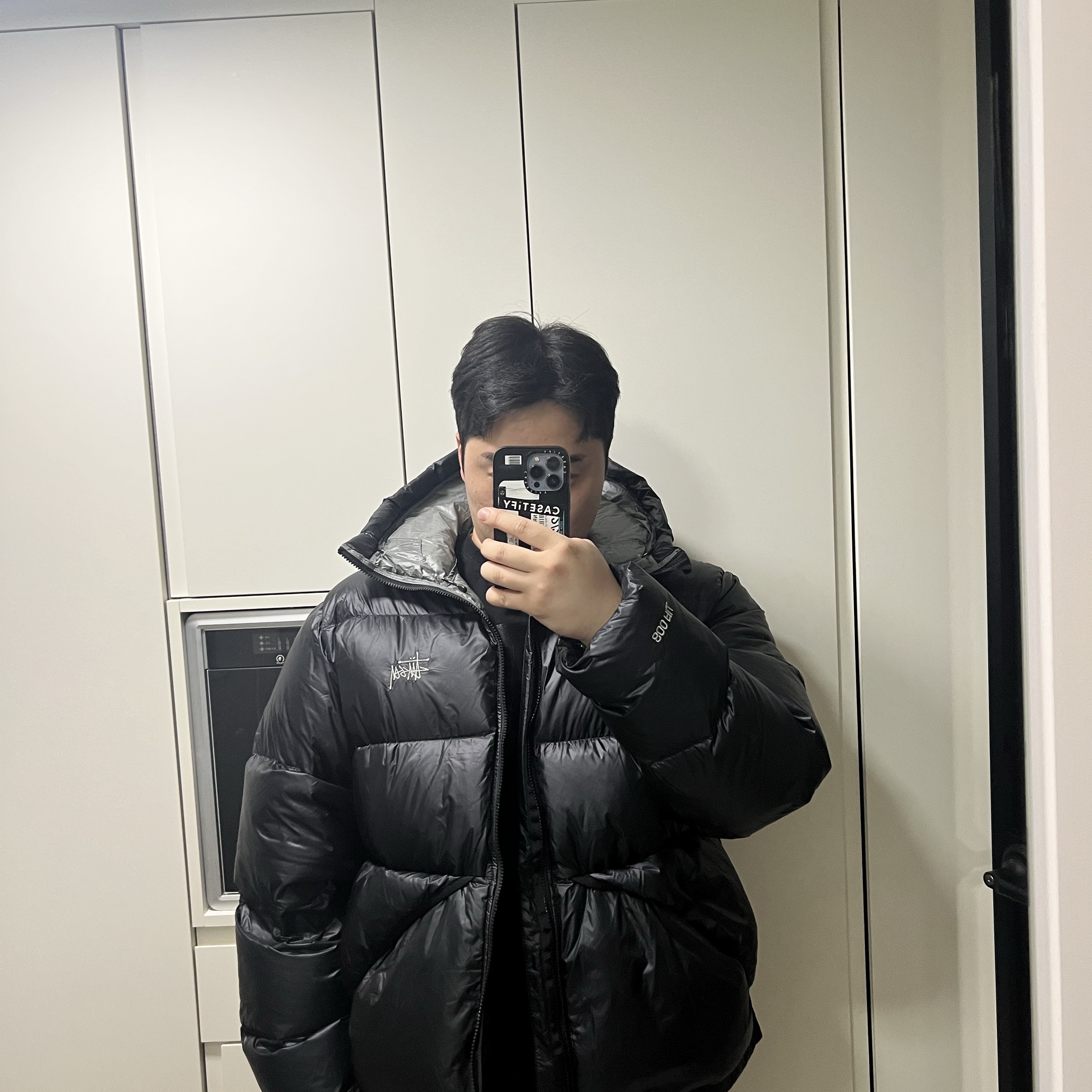 Stussy Down Parka Micro Ripstop Phantom Black 착용 스타일