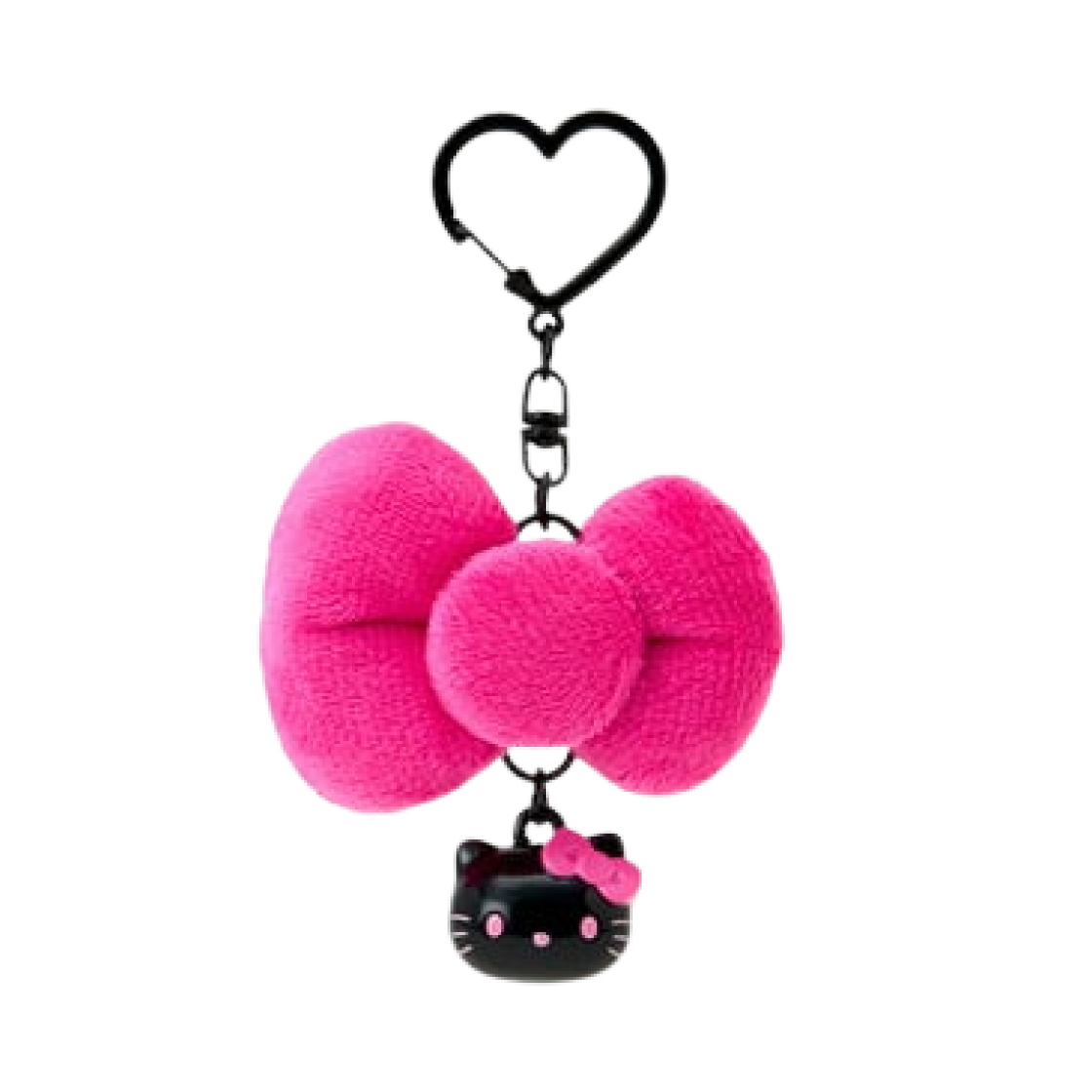 산리오 헬로 키티 아이 러브 헬로 키티 리본 키체인 블랙(Sanrio Hello Kitty I Love Hello Kitty Ribbon Keychain Black) - 1