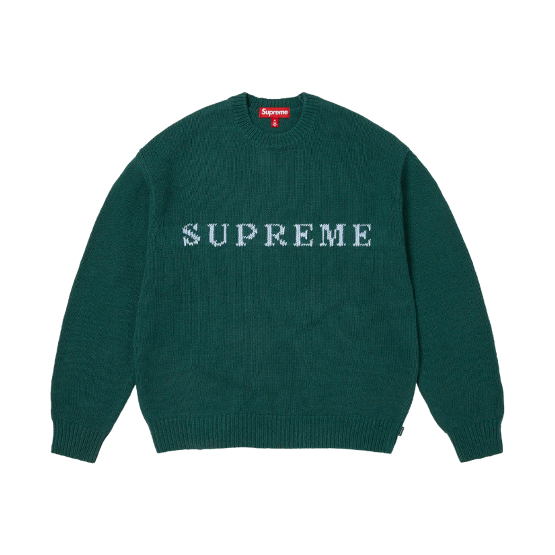 - Supreme Contrast Logo Sweater Pine - 25FW
