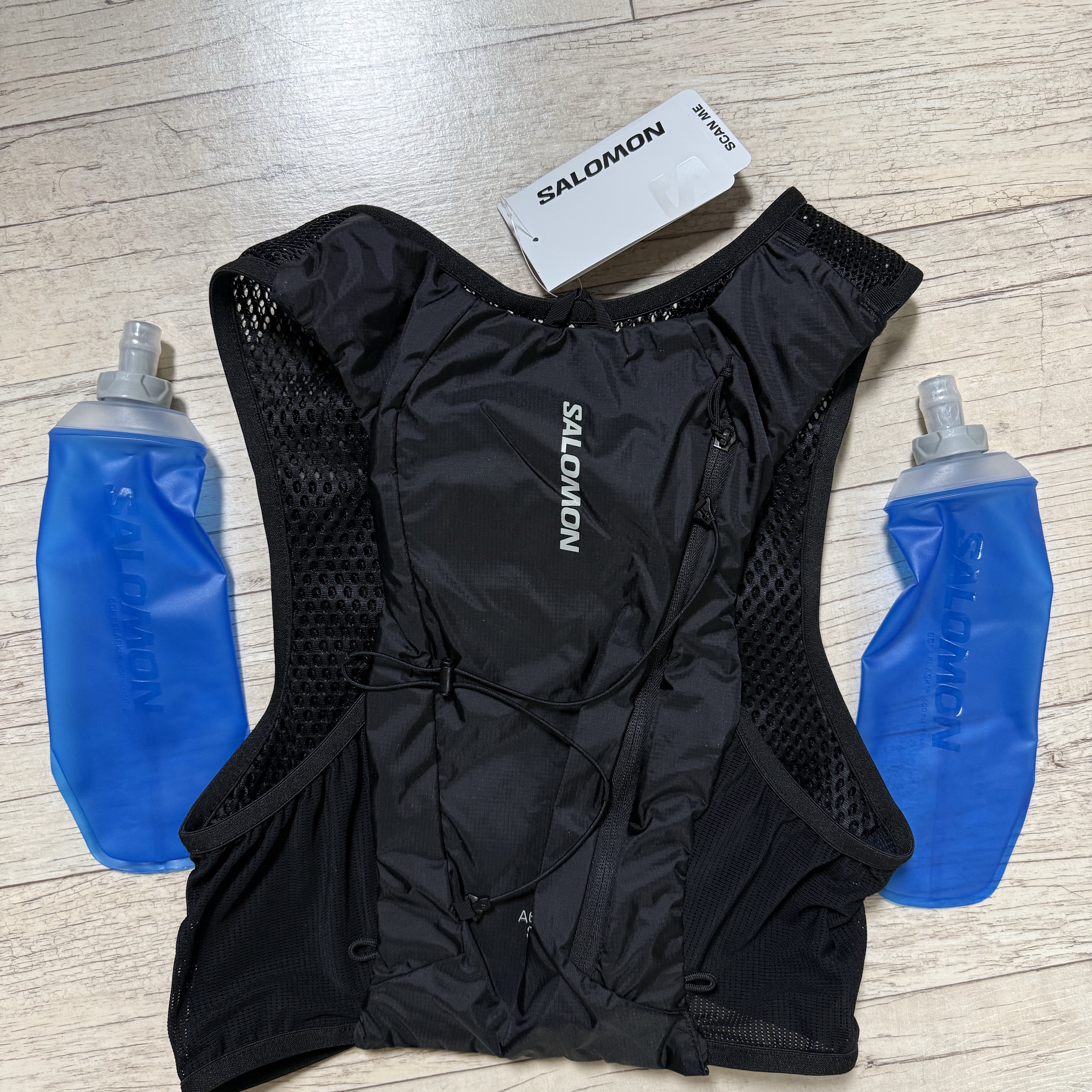 Salomon Active Skin 4 Set Black Metal 착용 스타일 - 2