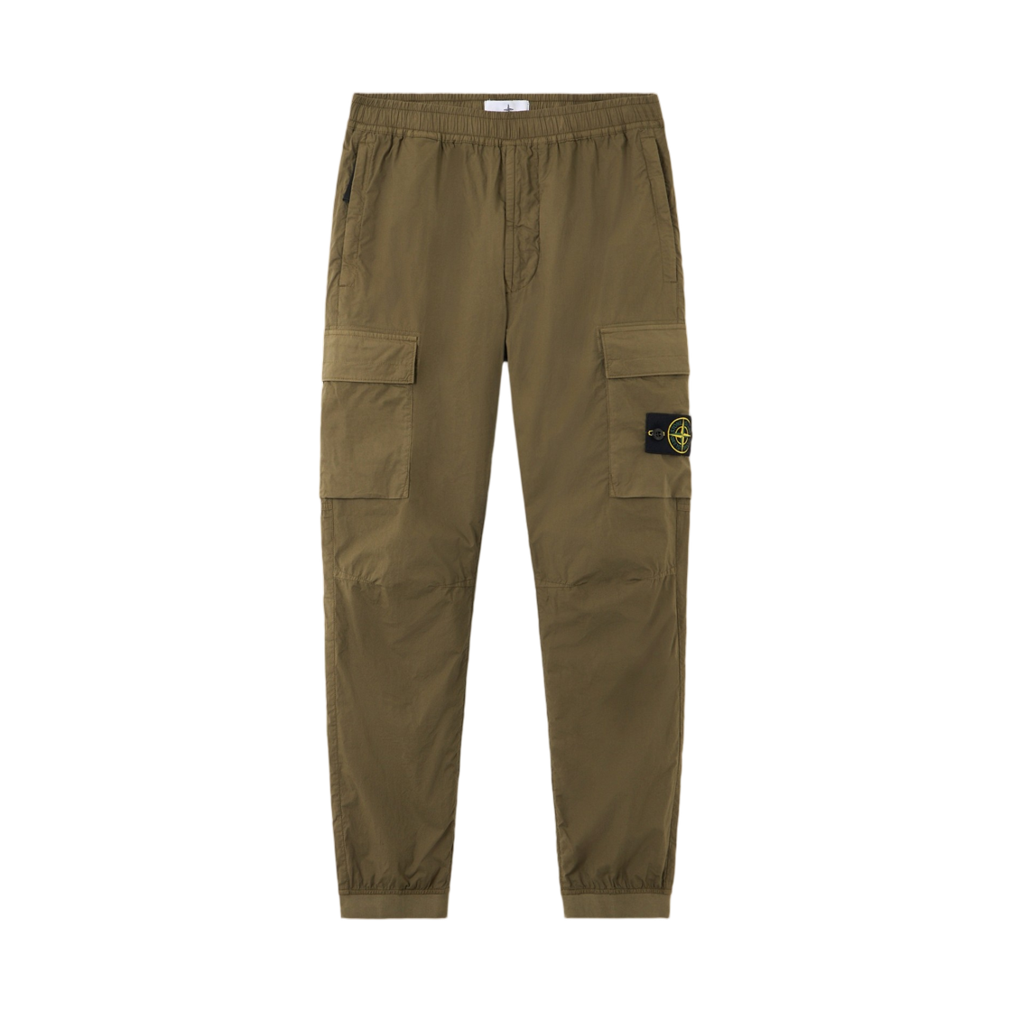 L1S1531000-31S0003-V005G Stone Island 3100031 Stretch Cotton Tela Paracadute Regular Tapered Fit Cargo Trousers with Elasticated Waistband Military Green - 26SS