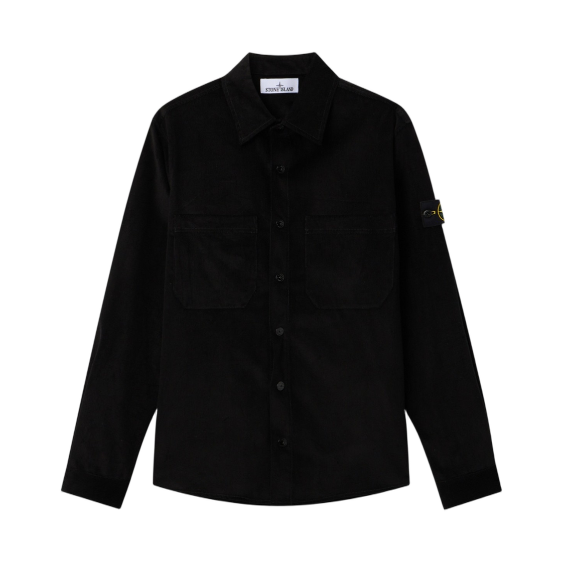 L1S1512000-40S0144-V0029 Stone Island 1200040 Cotton Micro-Corduroy Regular Fit Overshirt with Pockets Black - 26SS