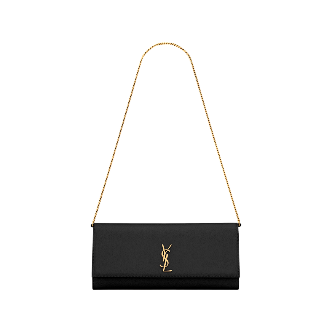 851921-AAGBE-1000 Saint Laurent Kate Clutch in Grain De Poudre Leather Black