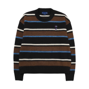 Zara x Champion Striped Patch Sweater Chocolate
